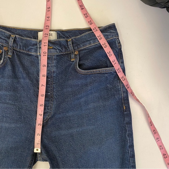 AGOLDE || Riley Long High Rise Straight Leg Stretch Jeans Divided 30 - Picture 8 of 9